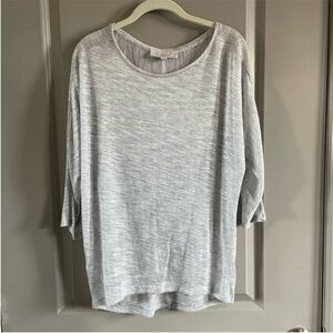 LOFT - shear gray top. Good condition.